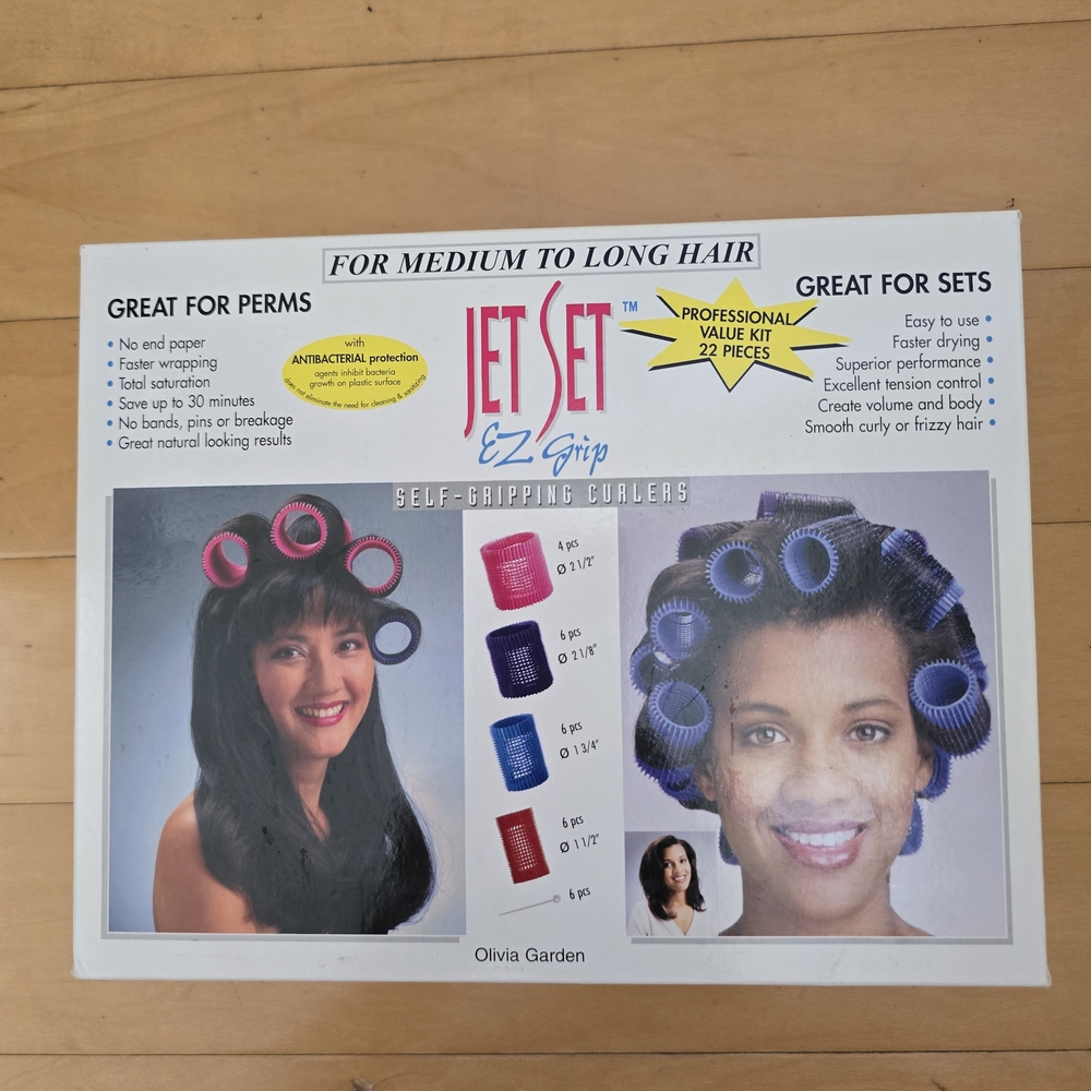 Jet Set EZ Grip Self-Gripping Curlers - Blue and Pink